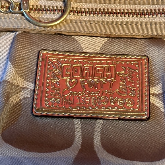 COACH Poppy Vintage Signature Bag with Crossbody Strap EUC - Picture 2 of 6